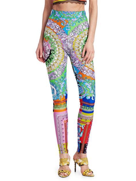 versace multicolor leggings